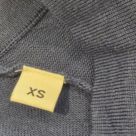 ALLUDE Blue 100% Virgin Wool Deep V-Neck Oversized Slouchy Classic Sweater, XS - Picture 9 of 9